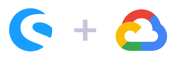 Shopware mit Google Cloud Platform Shopware-Logo kombiniert mit Google Cloud Platform-Logo, symbolisiert Integration oder Hosting von Shopware in der Google Cloud.