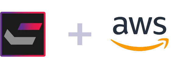 HCL Commerce Logo kombiniert mit Amazon Web Services (AWS) Logo, symbolisiert eine Integration oder Partnerschaft zwischen HCL Commerce und AWS