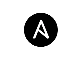 Ansible Logo, weißer Buchstabe A in schwarzem Kreis, Symbol für IT-Automatisierung und Konfigurationsmanagement