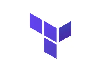 Terraform Logo in Violett, bestehend aus vier versetzten Quadraten, Symbol für Infrastructure as Code und Automatisierung