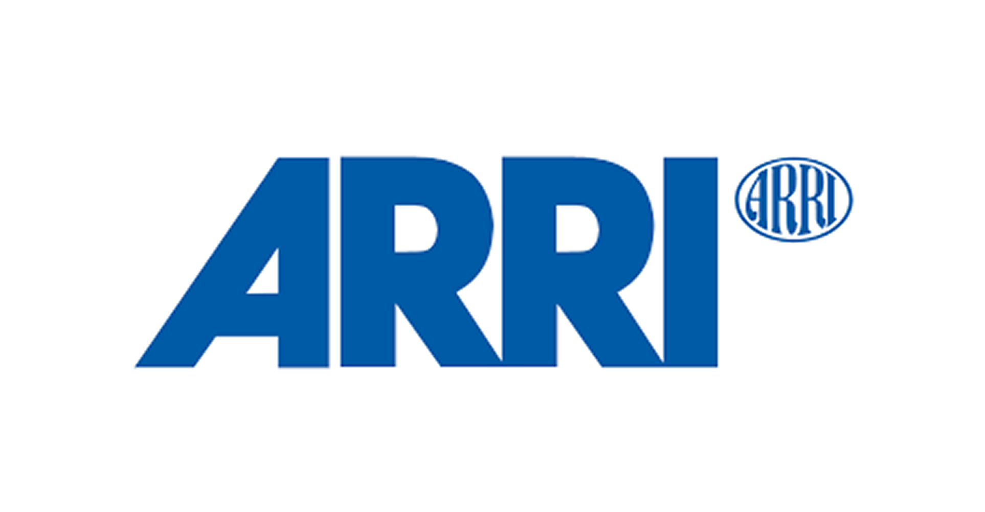 ARRI ARRI Logo in blauer Schrift mit markantem Schriftzug und kleinem ovalem ARRI-Signet – Symbol für den renommierten Hersteller von Film- und Kameratechnik.